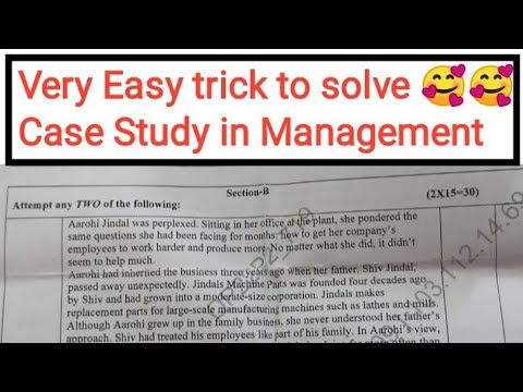 how to solve the case study in management