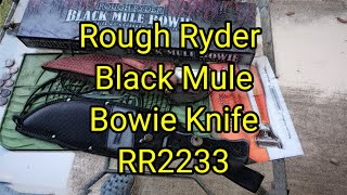 (1081) Rough Ryder Black Mule Bowie Knife 🔪RR2233