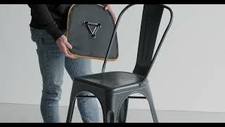 Flexfurn's Tolix Style Stack Chair | Interchangeable seats