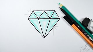 Como desenhar Diamante muito fácil- passo a passo