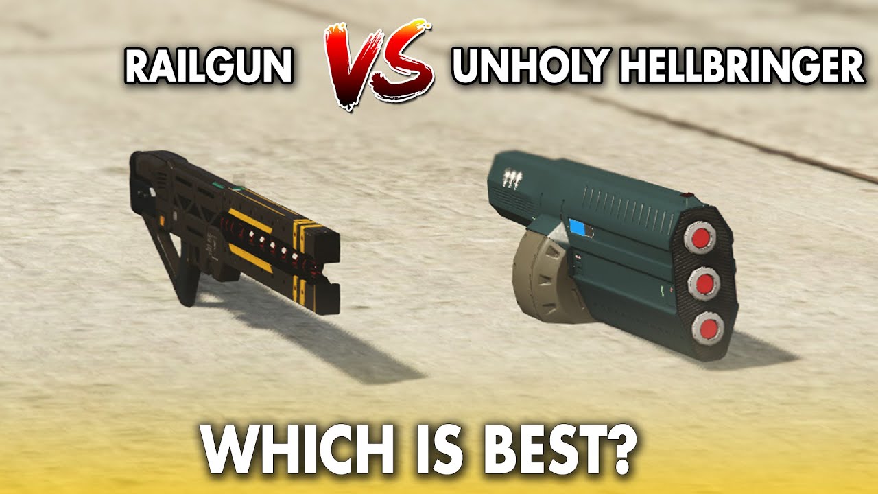 GTA 5 ONLINE WHICH IS BEST RAILGUN VS UNHOLY HELLBRINGER YouTube 