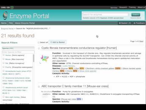 Sequence search using the Enzyme Portal