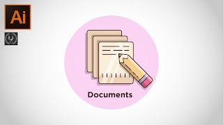 Adobe illustrator CC Tutorial - How to make Mobile App Document Icon Design screenshot 5
