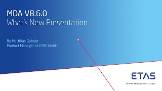 MDA V8.6.0 What’s New Presentation