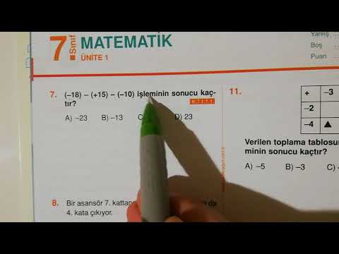 7. Sınıf Matematik - Tam Sayılarla İşlemler Toplama Çıkarma