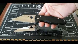 Spyderco comparisons between Yojimbo and Canis knives