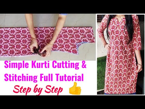 front cut kurti cutting and stitching|front slit kurti cutting|front open kurti  cutting| - YouTube