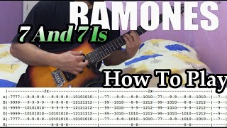 RAMONES - 7 And 7 Is - GUITAR LESSON WITH TABS