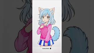 Cat Girl 😍#drawing #art #coloring