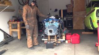 Mopar 408 stroker first start after break in.
