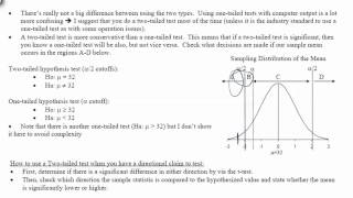 Section 6 - Segment 3 - Two vs. One Tailed Tests