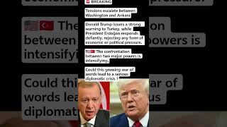 🚨🇺🇸🇹🇷 Trump–Erdoğan Clash Deepens as Washington and Ankara Trade Warnings