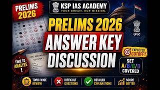 UPSC Prelims 2026 Paper Analysis | GS Paper 1 Answer Key & Expected Cut-Off@kspacademyias