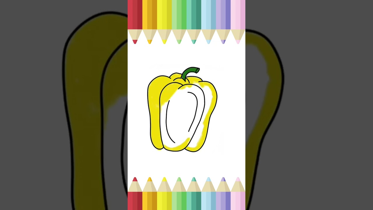 how to draw capsicum 🫑, cute and easy drawing ideas, cute and beautiful drawing, funny drawing easy