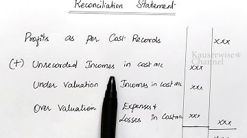 #1 Reconciliation of Cost and Financial Accounts Statement | Problem with Solution | by kauserwise®