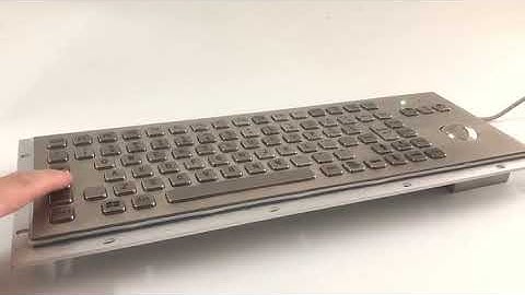 89 keys Industrial metal kiosk compact keyboard with mechanical trackball D-8606G