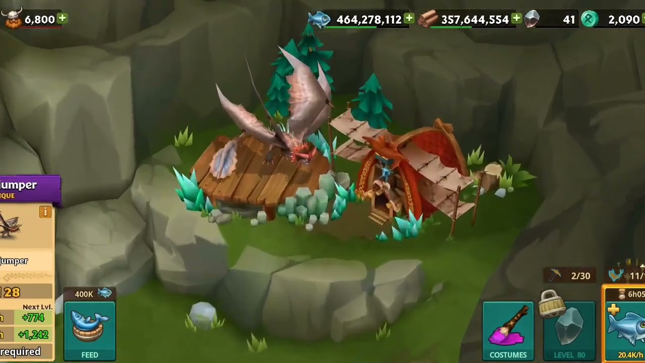 Rise of berk: Getting Valka's house and putting cloudjumper on his landing