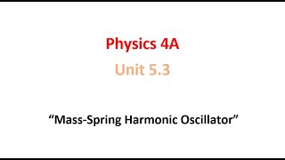Detailed Mass on a Spring Information