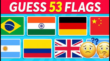 Can You Name All 53 Flags in This Challenge? #quizzicalfunhub #flagchallenge #flag