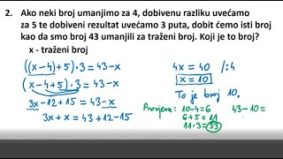 Rješavanje linearnih jednadžbi u skupovima Z i Q+ ~11.dio~ Zagonetke s brojevima (tekstualni zadaci)