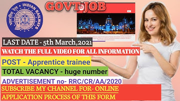 Central Railway Apprentice Online Form 2021 Kaise Bhare ¦¦ How to Fill RRC CR Apprentice Form 2021
