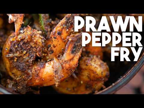 Spicy Prawn Pepper Fry Recipe | South Indian Pepper Shrimp Masala | Kravings
