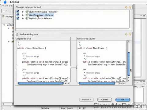 3. JAVA (The rename refactoring tool in Eclipse video tutorial)