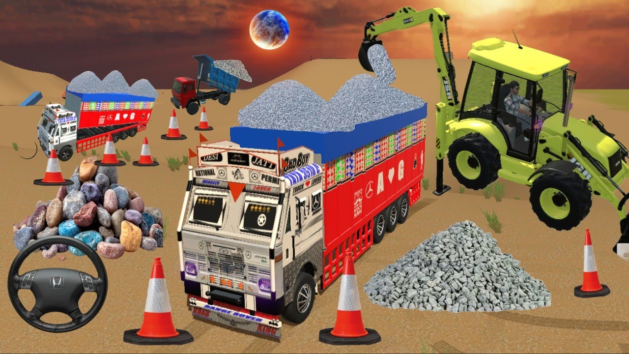 🔴 Drive JCB and Uploading Bori 🚛 From Dumpar Truck in Game 