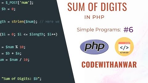 Sum of Digits using Form in PHP