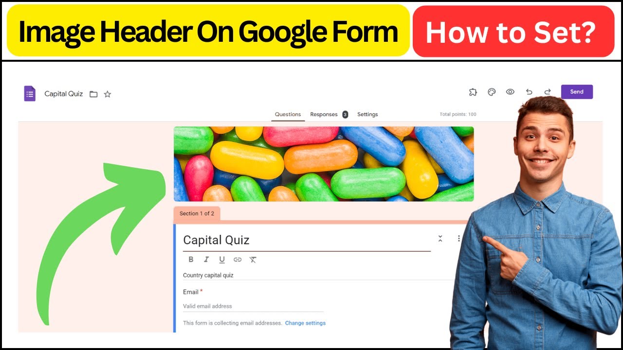 How to add image header on Google Form? - YouTube