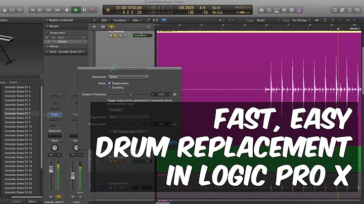 Fast Easy Drum Replacement in Logic Pro X - Rob Ma...