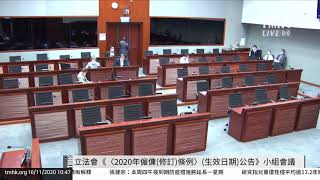 20201110 立法會《〈2020年僱傭(修訂)條例〉(生效日期)公告》小組委員會會議 | TMHK News Live 新聞直播