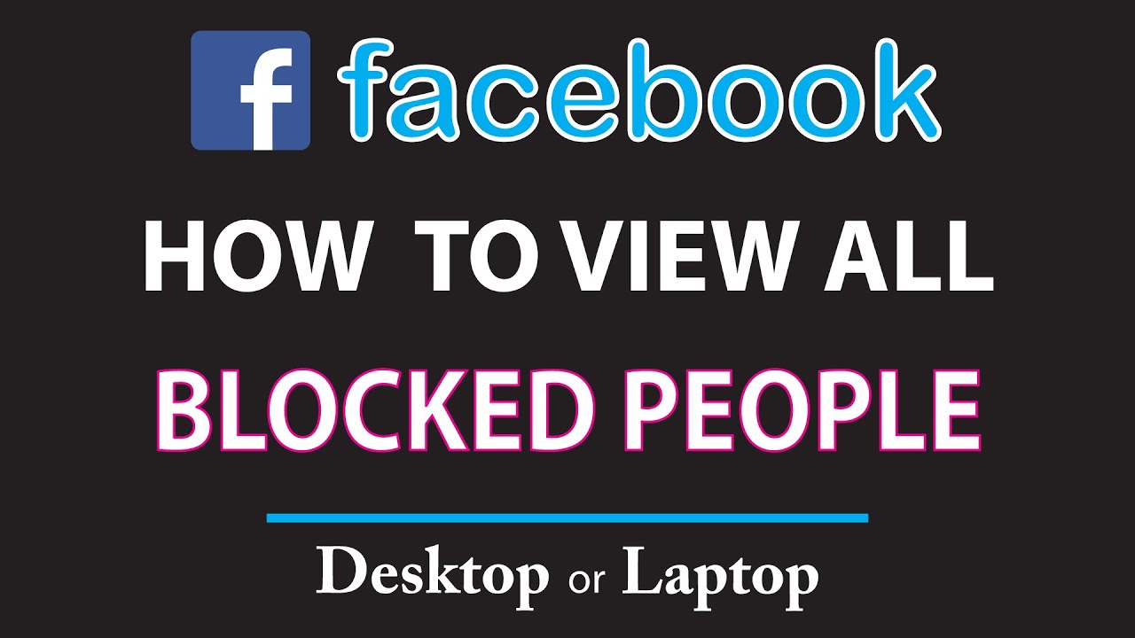How To View All People Who You Blocked On Facebook | PC | - YouTube
