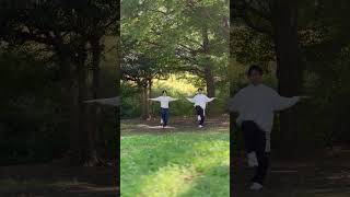 Beautiful karate in a beautiful forest