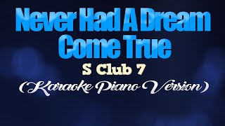 NEVER HAD A DREAM COME TRUE - S Club 7 (KARAOKE PIANO VERSION)