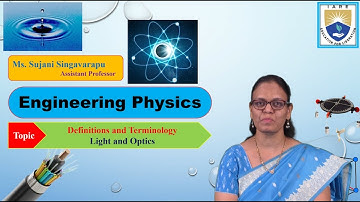 Definitions and Terminology - Light and Optics by Ms. Sujani Singavarapu