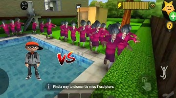 Nick Against Miss T Army Clones: Scary Teacher 3D, Android IOS Gameplay