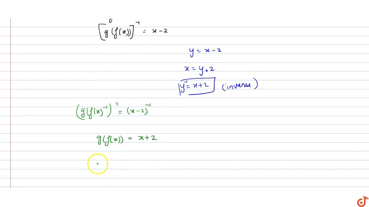 If F X 3x 2 And Gof 1 X 2 Then Find The Function Of G X Youtube