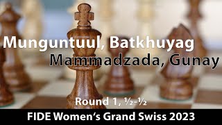 Munguntuul, Batkhuyag (2366) -- Mammadzada, Gunay (2441), FIDE Women's Grand Swiss (1) 2023, ½-½