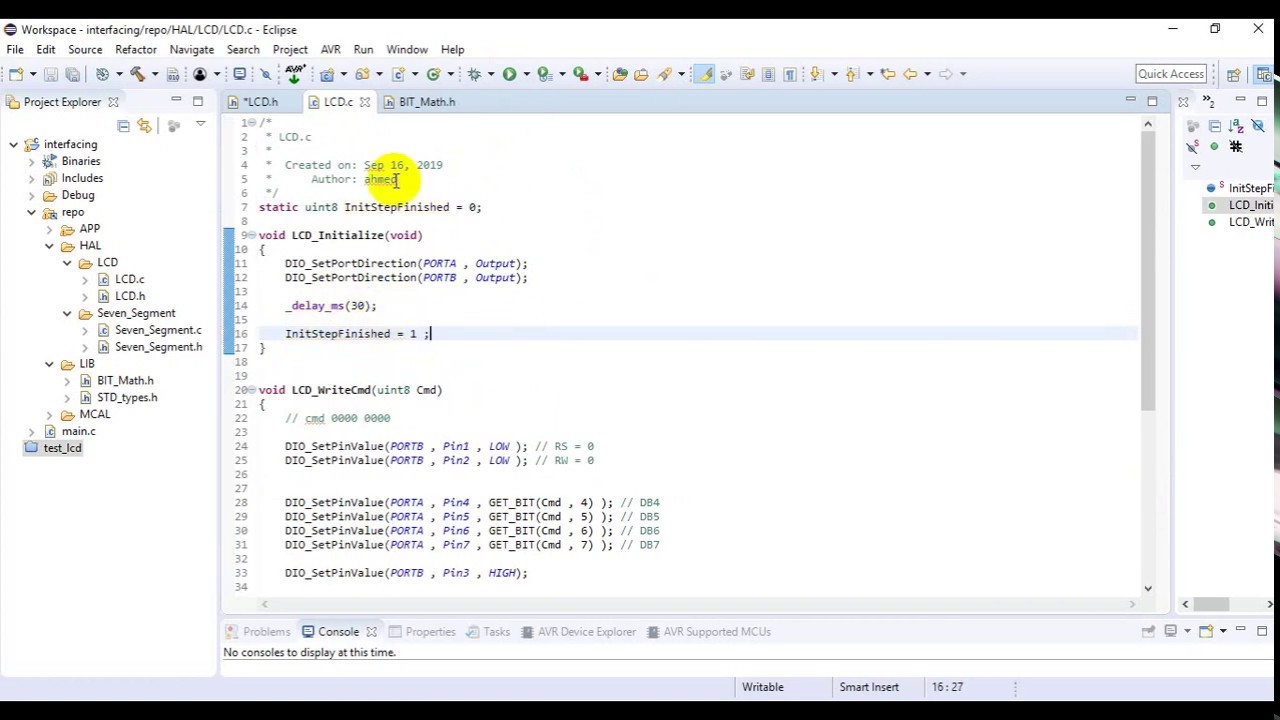 Tutorial AVR Driver (atmega 32) - liquid crystal display ( LCD ) part 2 ...