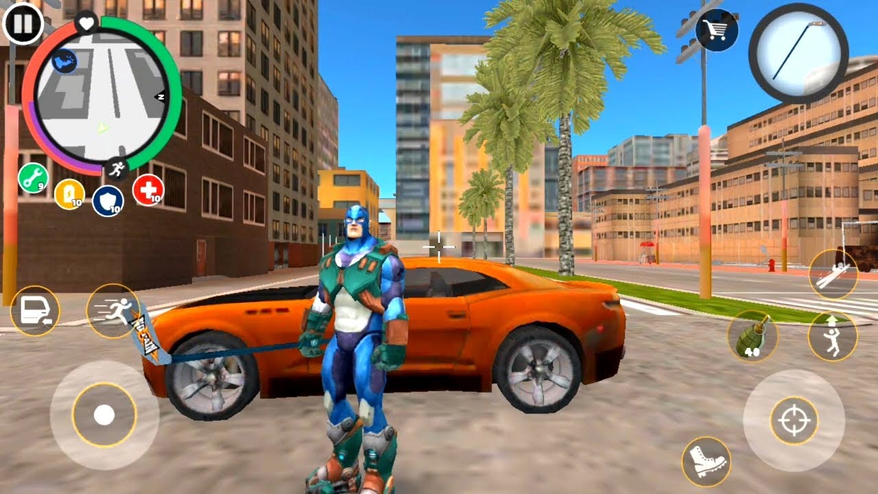 Rope Hero New Car Update Fight Army Police