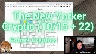 The New Yorker 10/22/23 and 10/15/23 cryptic crossword
