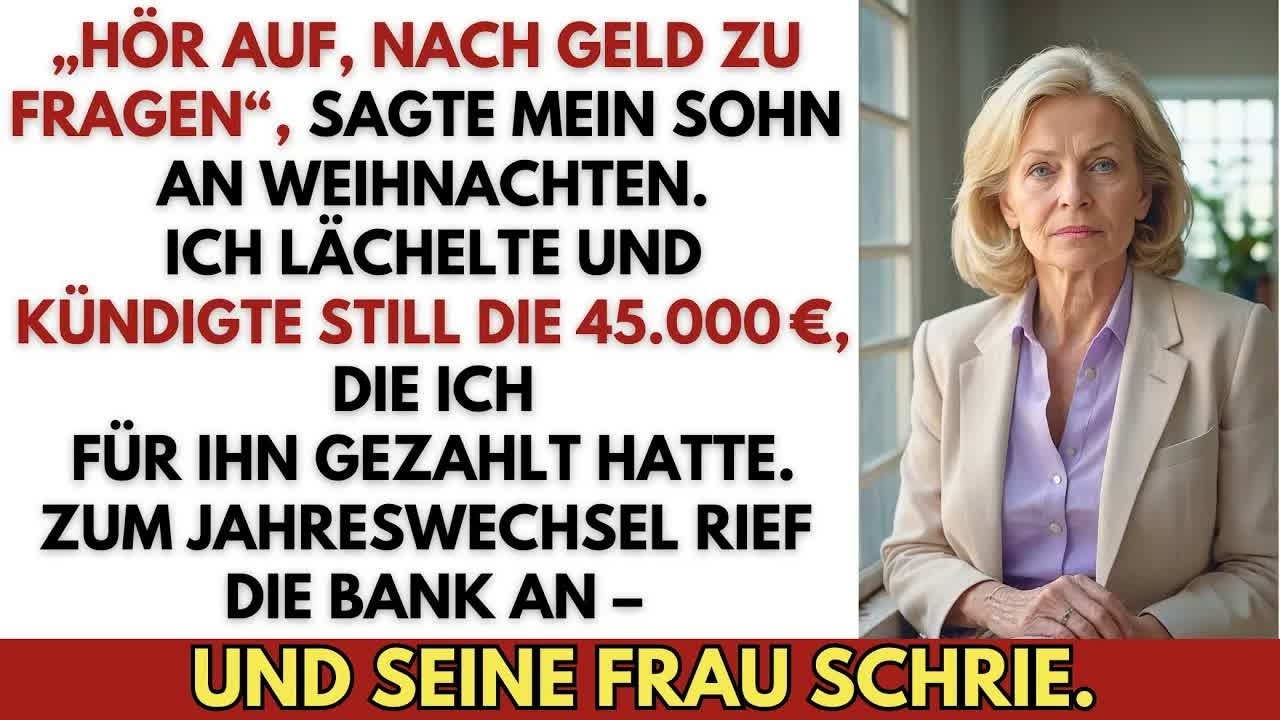 „Hör auf, nach Geld zu fragen“, sagte mein Sohn – dabei hatte ich 45 000 € seiner Schulden bezah