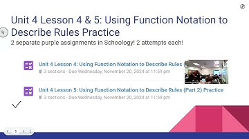 Unit 4 Lesson 4 & 5: Using Function Notation to Describe Rules