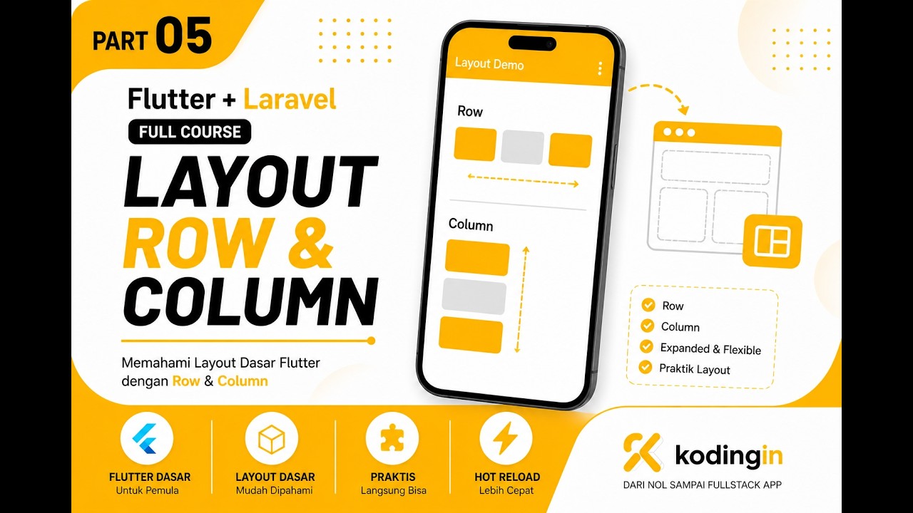 Row & Column Flutter! Dasar Layout yang WAJIB Dikuasai 🔥 ( PART 7 ...