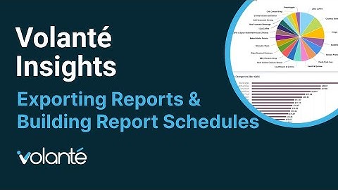 Volanté Insights (VI) Reporting - Exporting Reports to PDF, Image or CSV & Building Report Schedules