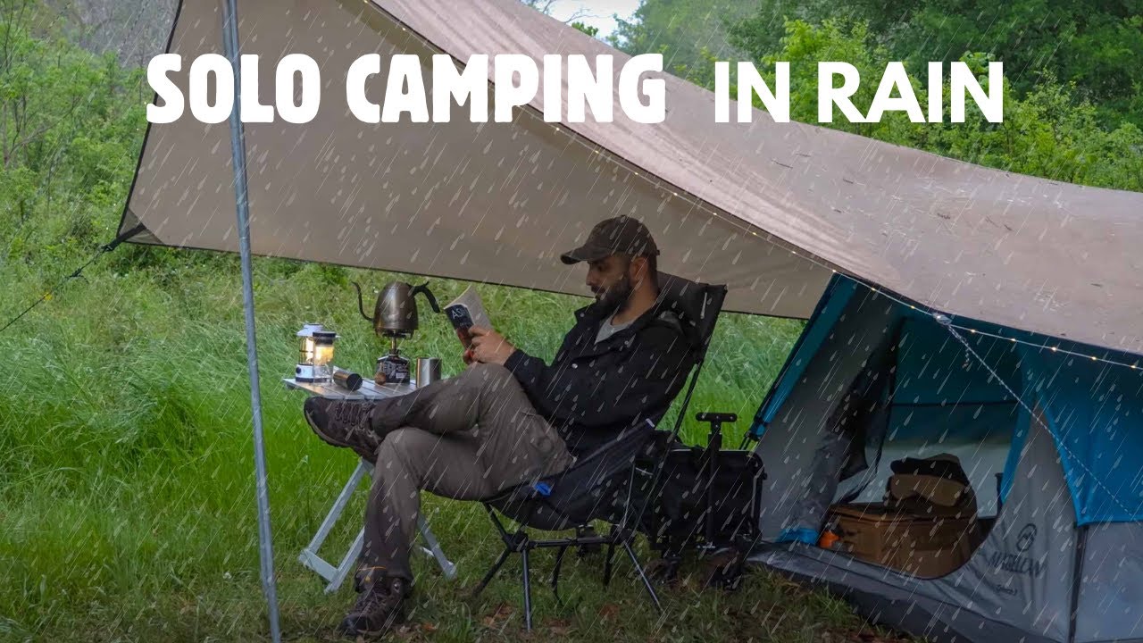 Most Relaxing Camping in RAIN - Solo Camping in a Cozy Tent ASMR - YouTube