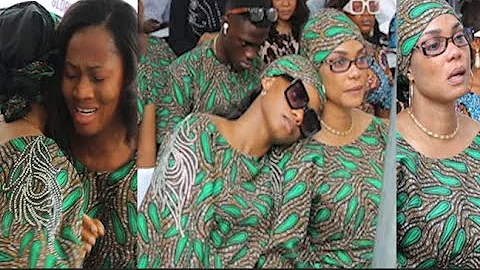 Tears As Iyabo Ojo Holds Wake Keeping For Her Late Mum, As Family & Friends Burst Into Tears