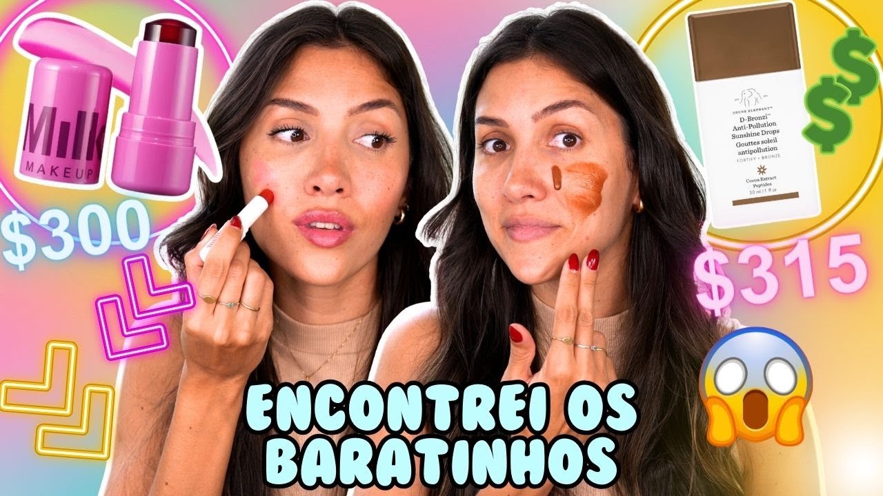 EM BUSCA do DUPE PERFEITO l MAKES mais VIRAIS da INTERNET l BLUSH MILK JELLY e D-BRONZI