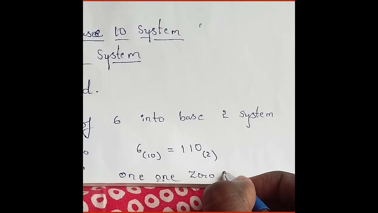 Conversion of base 10 system into base 2 system YouTube